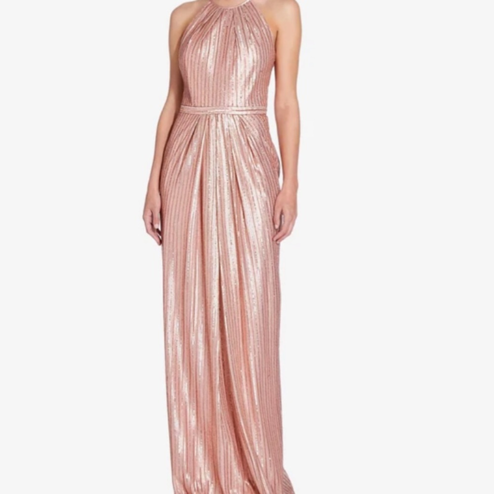 Adrianna Papell rose gold Sequin Dress- Sz16 worn once for wedding in Mexico
